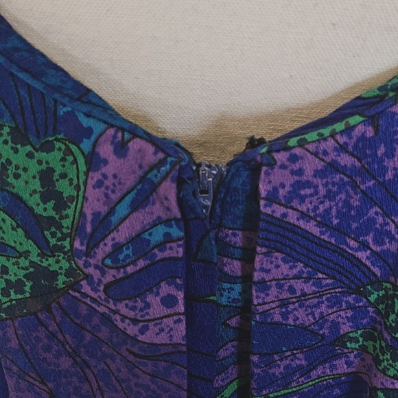 Vintage Sun Fashions of Hawaii Purple Maxi  Cape Dress size L - Picture 8 of 10